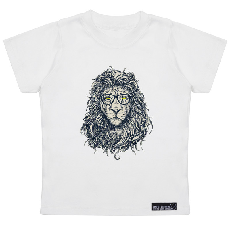 تی شرت آستین کوتاه دخترانه 27 مدل Lion Hipster کد MH919