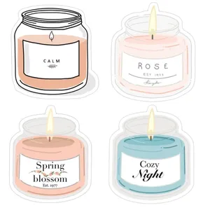 استیکر لپ تاپ و موبایل طرح شمع مجموعه 4 عددی 