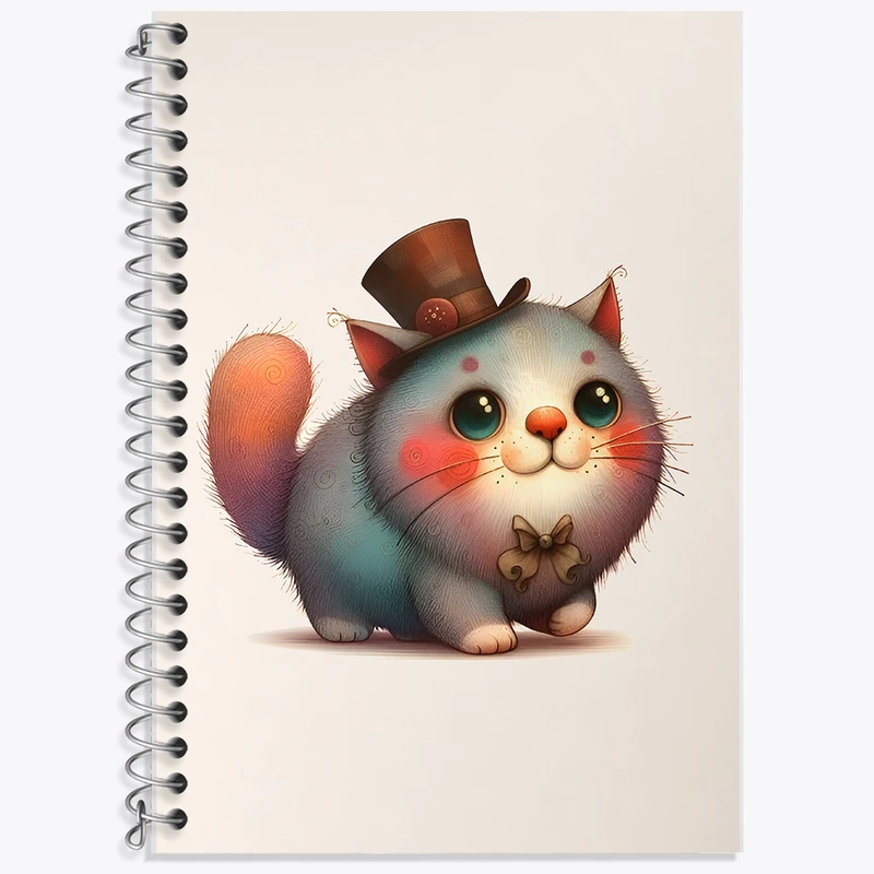 دفتر زبان 50 برگ خندالو مدل سه خط طرح گربه بامزه کد F6175