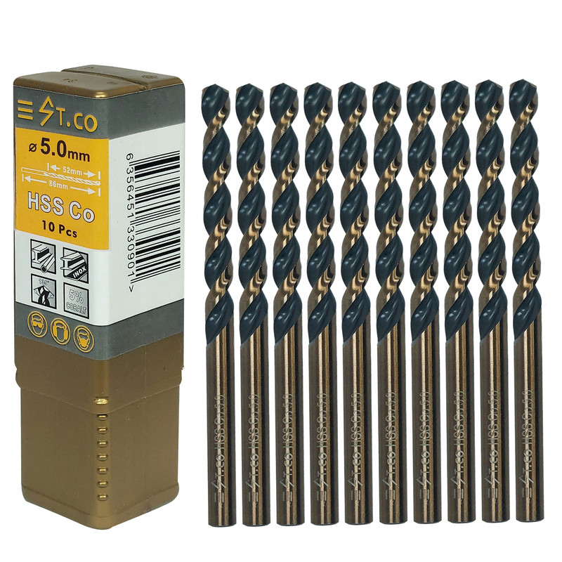 مته کبالت استیکو مدل HSSCO سایز 5 میلیمتر مجموعه 10 عددی مته کبالت استیکو مدل HSSCO سایز 5 میلیمتر مجموعه 10 عددی