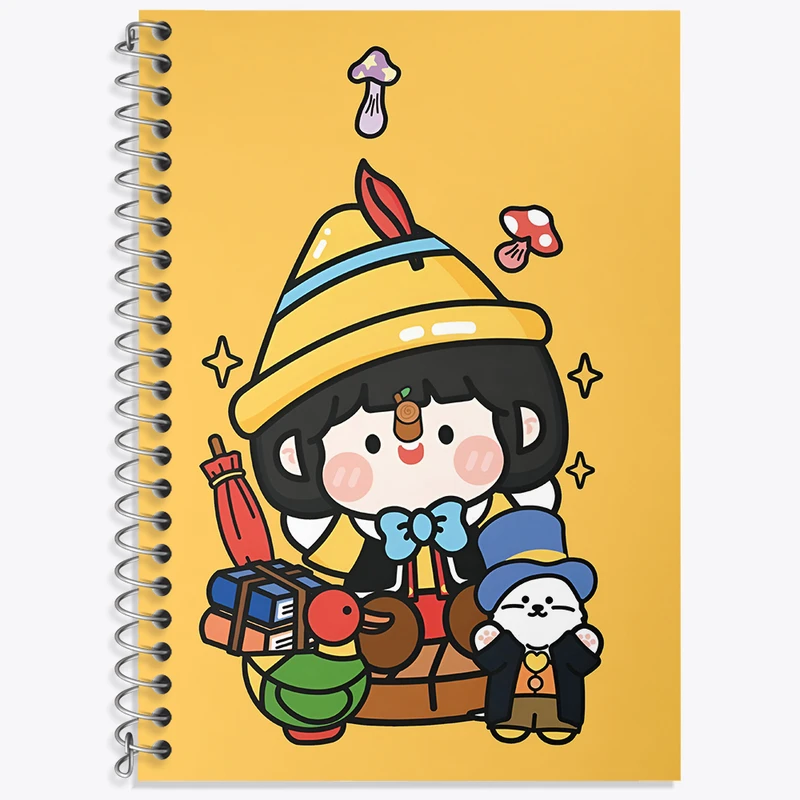 دفتر زبان 50 برگ خندالو مدل دو خط طرح پینوکیو کیوت کد N3921