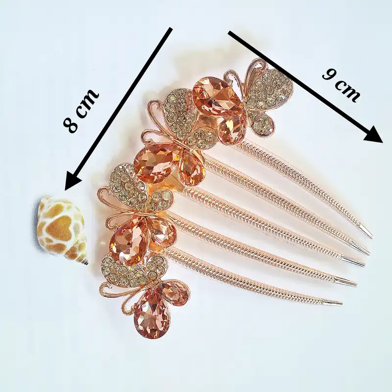 شانه مو زنانه مدل شنیون پروانه نیم تاج کد brg 23