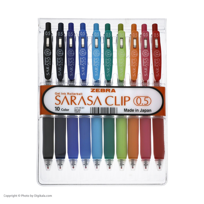 روان نویس 5 میلی متری زبرا مدل Sarasa Clip بسته 10 عددی