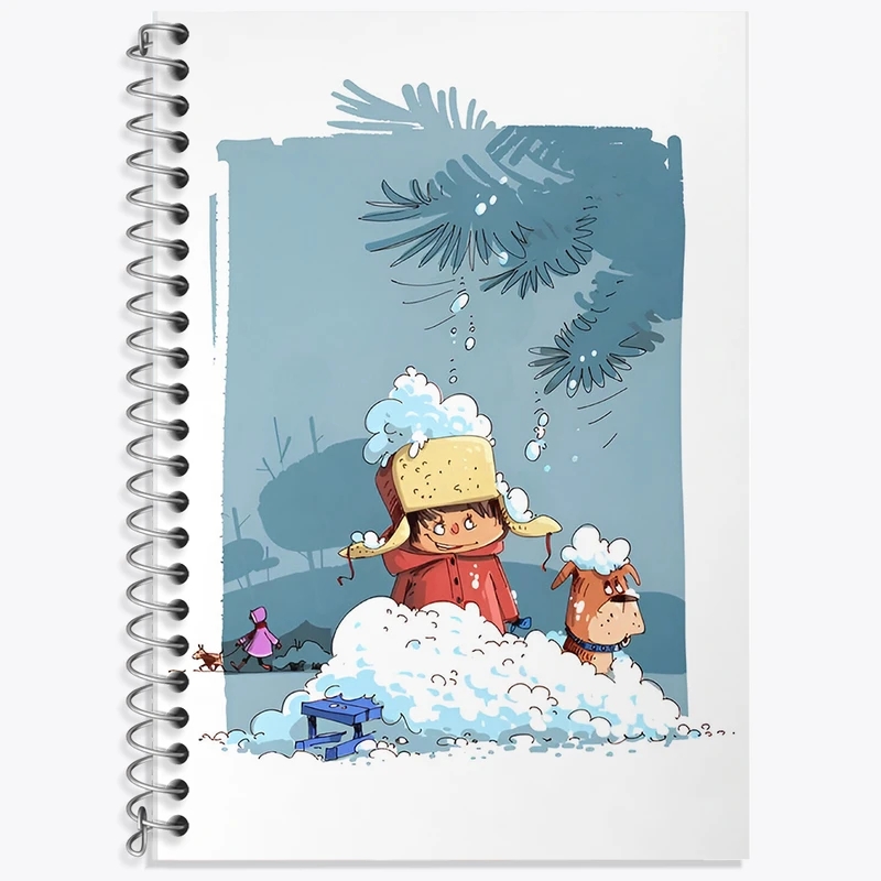 دفتر لغت 50 برگ خندالو طرح برف بازی کد F8350