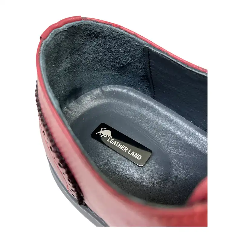 کفش روزمره مردانه سرزمین چرم کد 810 رنگ زرشکی