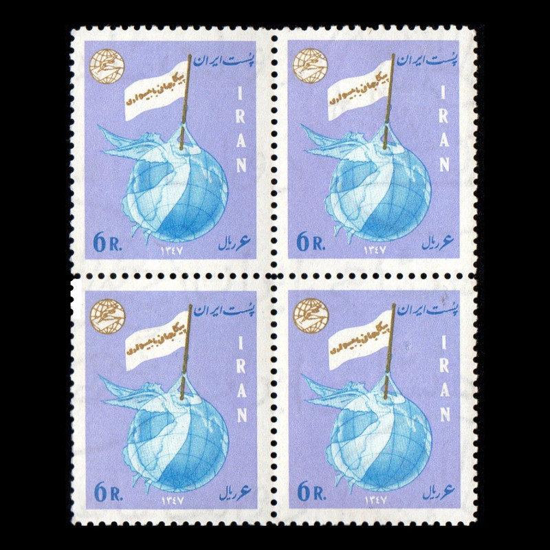 تمبر یادگاری مدل پیکر با بیسوادی 1347 مجموعه 4 عددی
