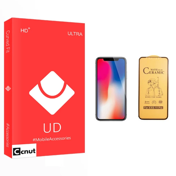 محافظ صفحه نمایش سرامیکی کوکونات مدل UD Glass مناسب برای گوشی موبایل اپل iPhone X