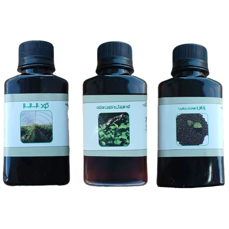 کود مایع کامل سه بیست و پتاس و کود سبزینگی و تقویت ساقه مدل life drop حجم 110 میلی لیتر