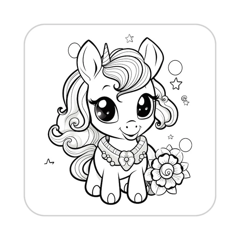 زیر لیوانی کاکتی طرح اسب تک شاخ و یونیکورن مدل mp30259