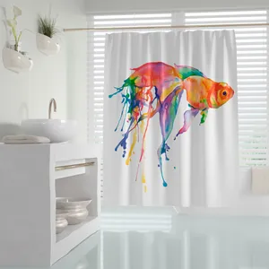 پرده حمام دلفین مدل Goldfish سایز 180x200 سانتی متر