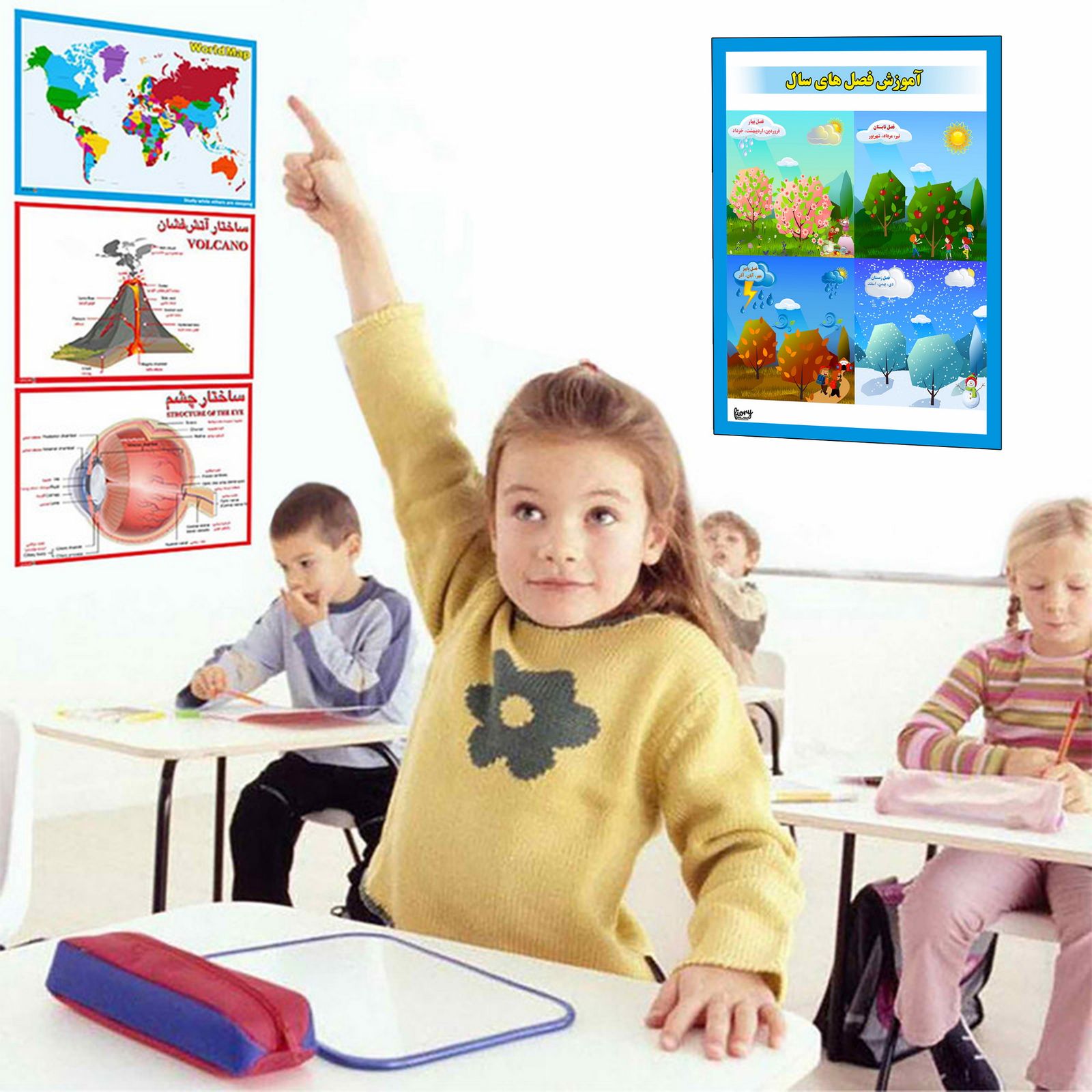 پوستر آموزشی مستر راد مدل آموزش فصل‌ها طرح کودکانه کد fiory 2316 -  - 3