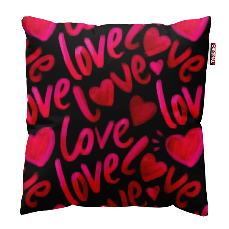  کوسن پاد آفرین طرح قلب و عشق کد 4877 سایز 30*30 سانتی متر