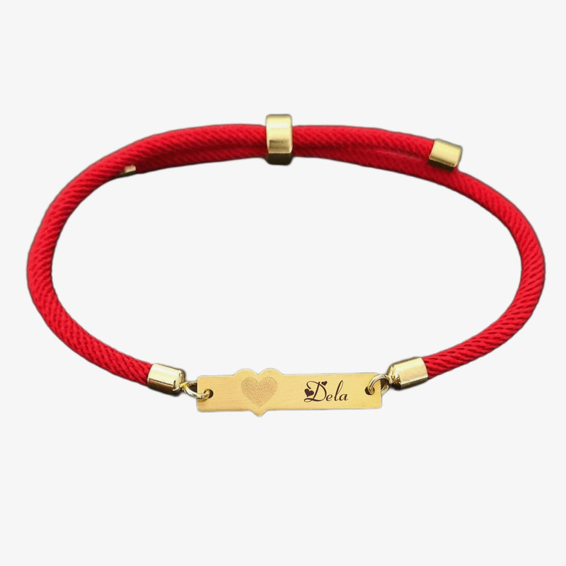 دستبند طلا 18 عیار زنانه با بند بافت لیردا مدل اسم دلا 6788