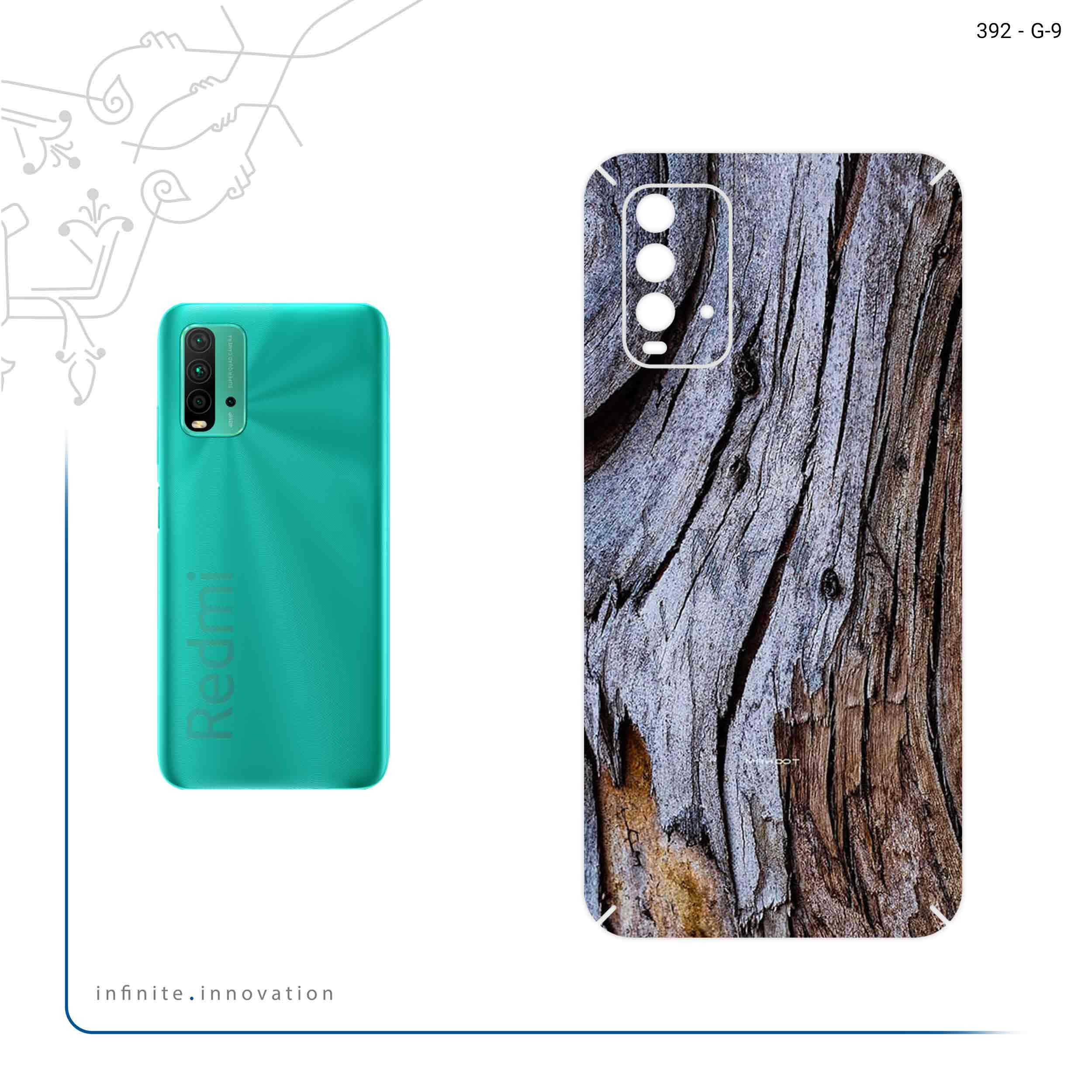 برچسب پوششی ماهوت مدل Wood Texture 7 مناسب برای گوشی موبایل شیائومی Redmi 9T