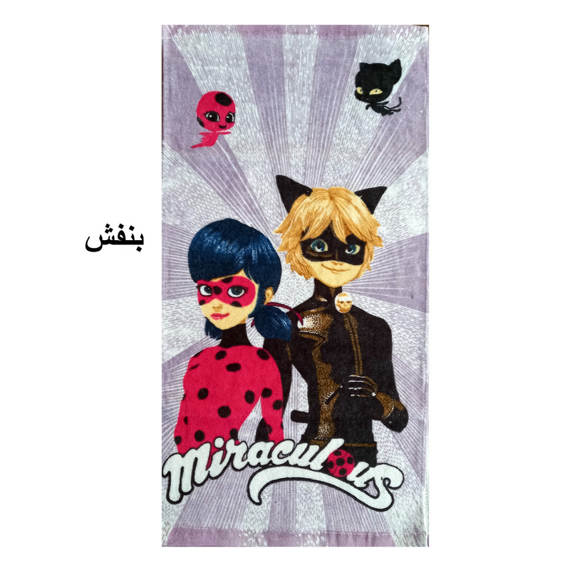 حوله دستی کودک مدل دختر کفشدوزکی کد 957 سایز 60x60 سانتی متر