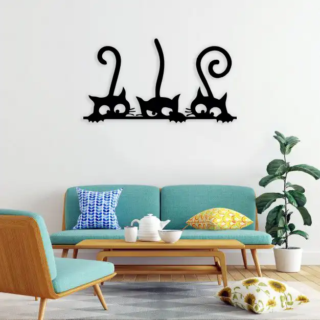 استیکر دیوار طرح گربه کد 009