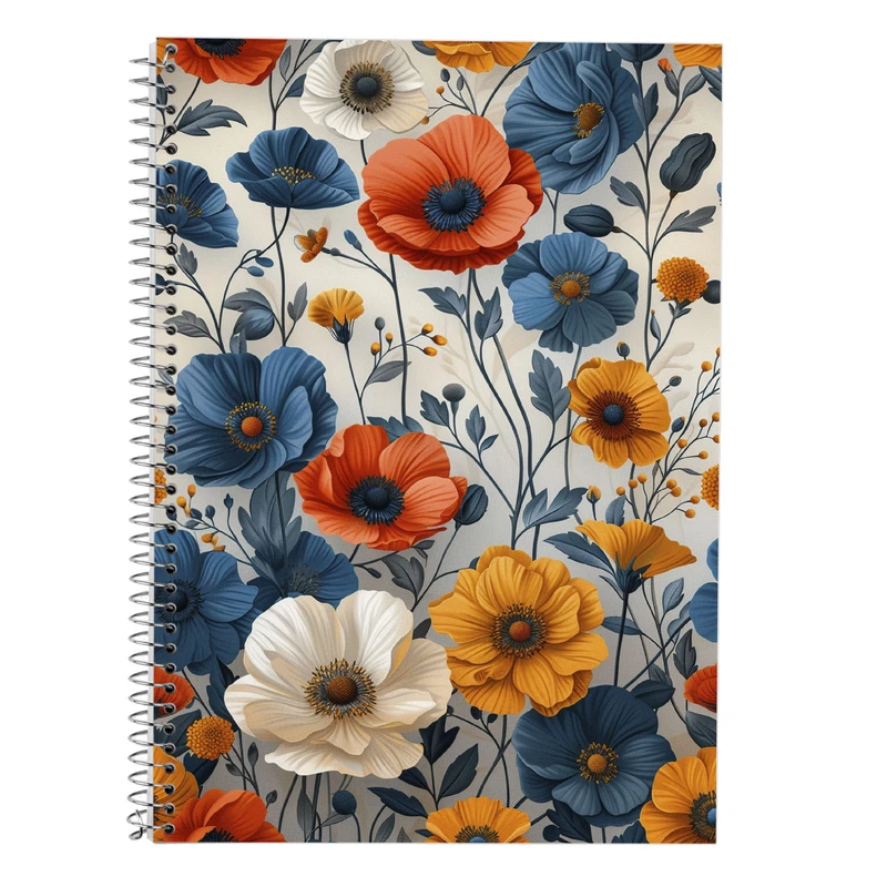 دفتر زبان 50 برگ مدوپد مدل سه خط طرح گل کد DF13335