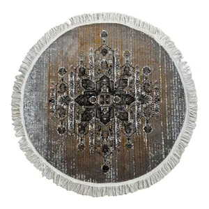 فرش ماشینی 500 شانه زمینه طوسی حاشیه طوسی مدل C8