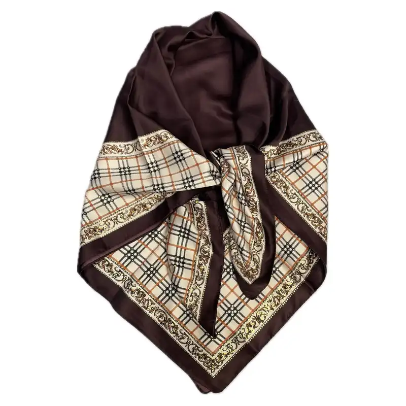 روسری زنانه مدل ساتن حاشیه دار