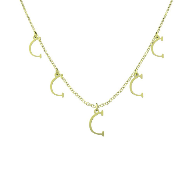 گردنبند طلا 18 عیار زنانه مدوپد مدل حرف C کد RNA16967