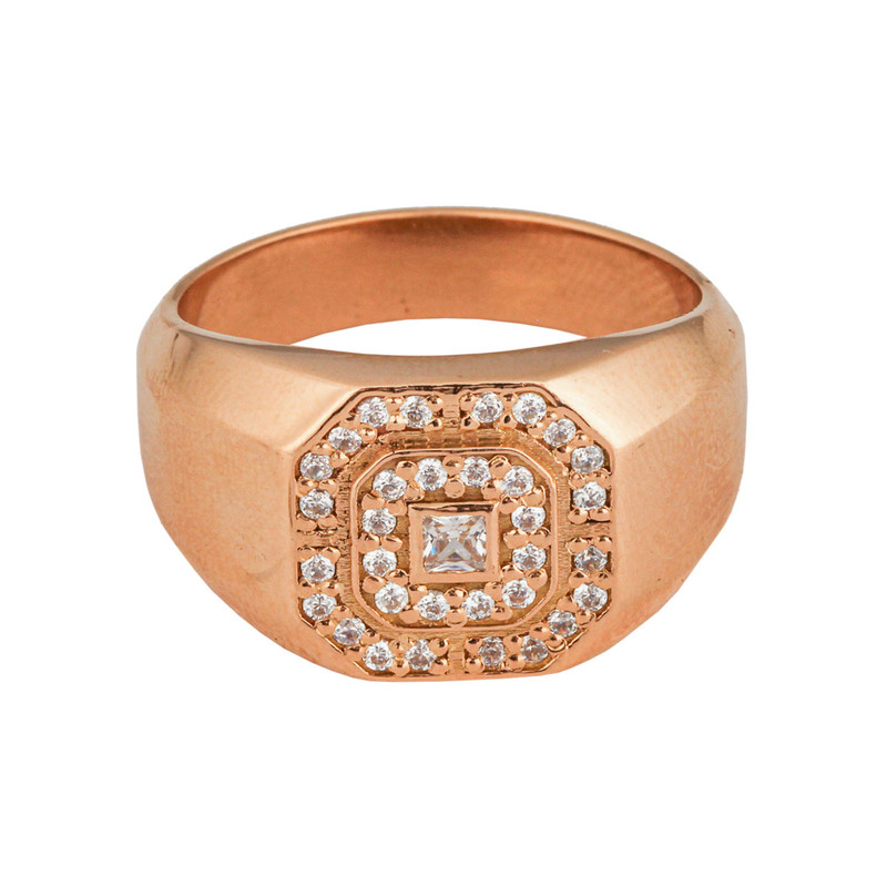 انگشتر طلا 18 عیار مردانه گالری تاج آبادی مدل دیاموند نگین دار