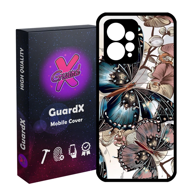 کاور گارد ایکس طرح پروانه مدل Glass10285 مناسب برای گوشی موبایل شیائومی Redmi Note 12 4G