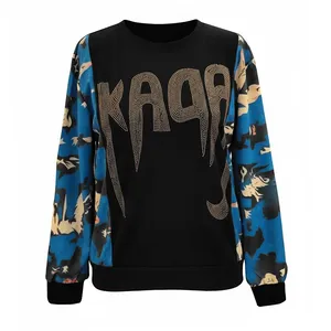 بلوز آستین بلند یقه گرد زنانه مدل نگینی عروسکی