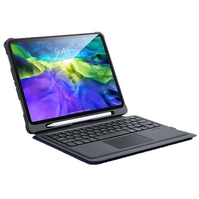  کیف کلاسوری کیبورد دار دوکس دوکیس مدل Tri-Fold مناسب برای تبلت اپل iPad Air 4 10.9