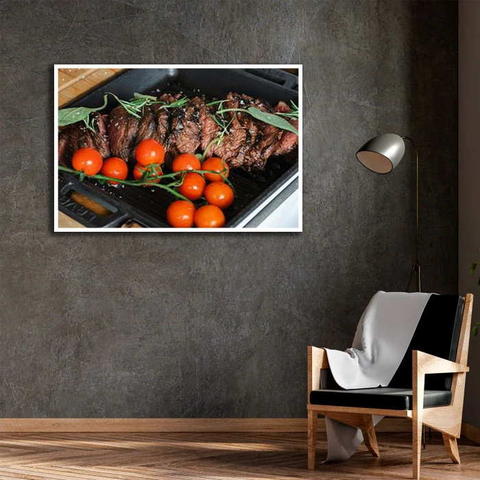 تابلو بکلیت طرح استیک گوشت مدل W-D2246 فریم سفید