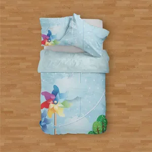 سرویس روتختی مدوپد طرح فرفره‌های رنگارنگ مدل mod00158 یک نفره 4 تکه