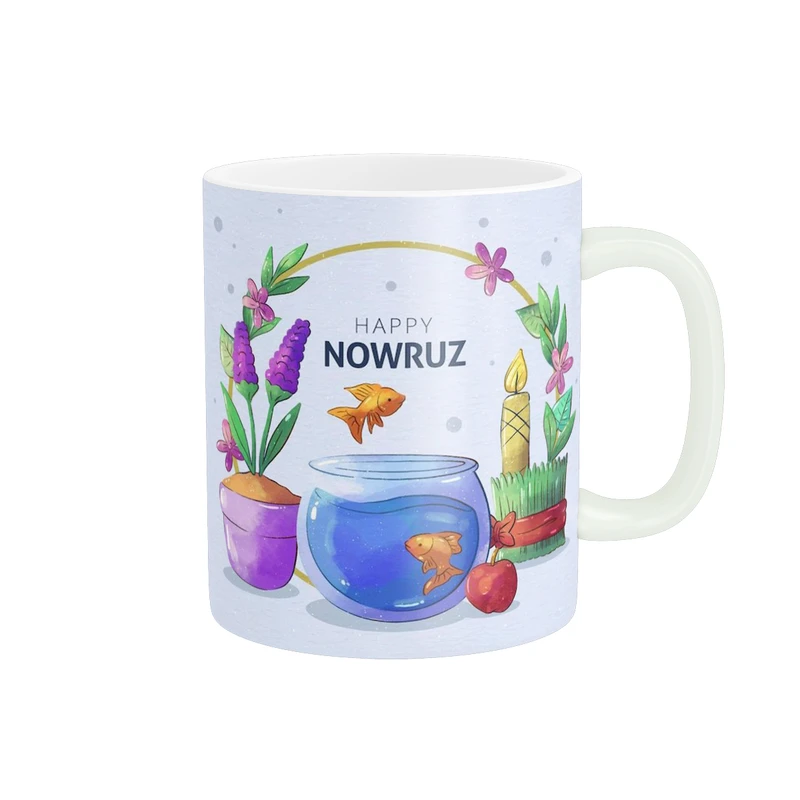 ماگ پادآفرین مدل عید نوروز طرح سال نو مبارک کد p7818