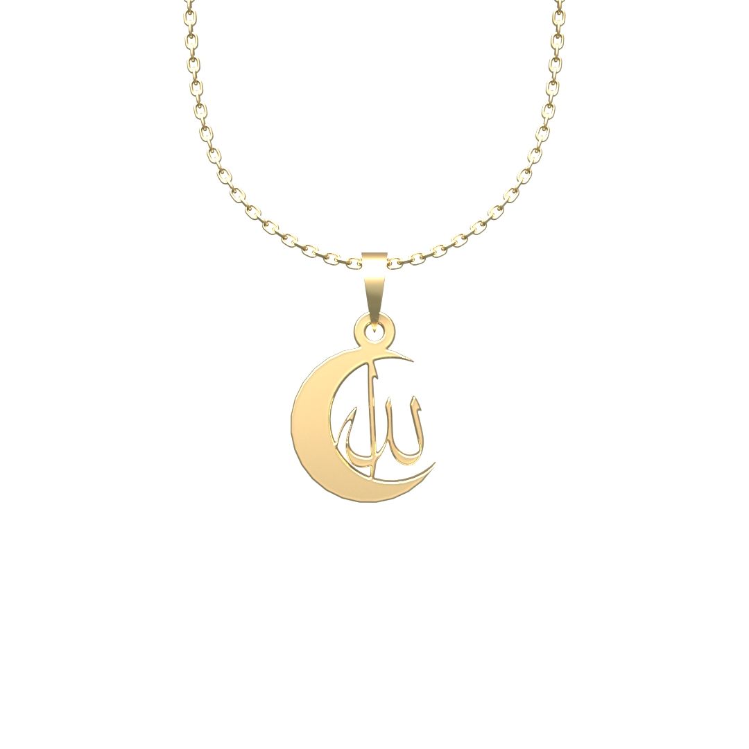 گردنبند طلا 18 عیار زنانه مدوپد مدل الله -  - 5