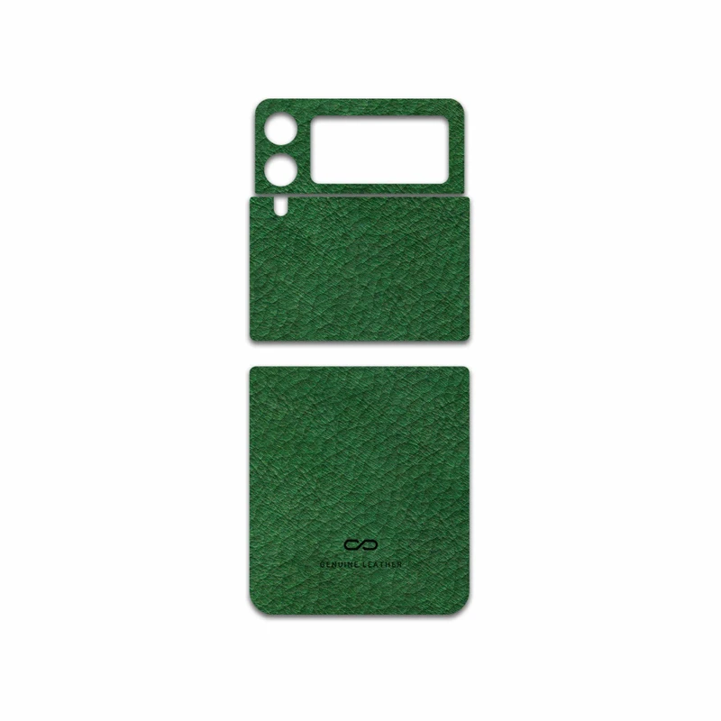 برچسب پوششی ماهوت مدل Green-Leather مناسب برای گوشی موبایل سامسونگ Galaxy Z Flip3 5G