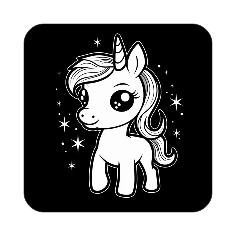 زیر لیوانی کاکتی طرح اسب تک شاخ و یونیکورن مدل mp29450