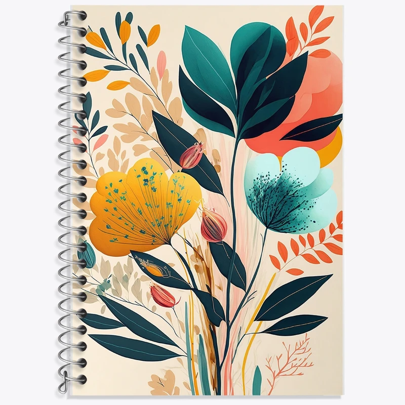 دفتر زبان 50 برگ خندالو مدل دو خط طرح گل کد F1924