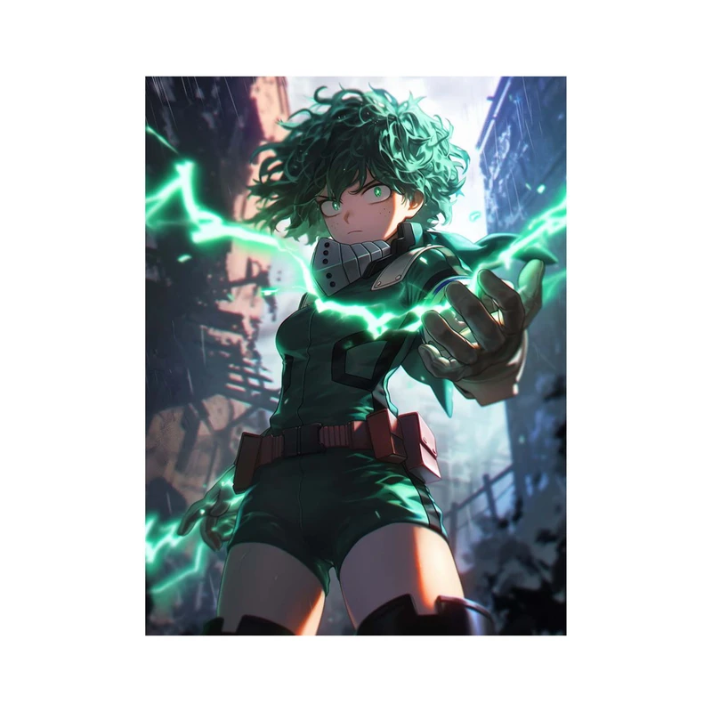 استیکر لپ تاپ و موبایل مدل انیمه طرح مدرسه قهرمانانه من ایزوکو میدوریا My Hero Academia Izuku Midoriya کد 3609
