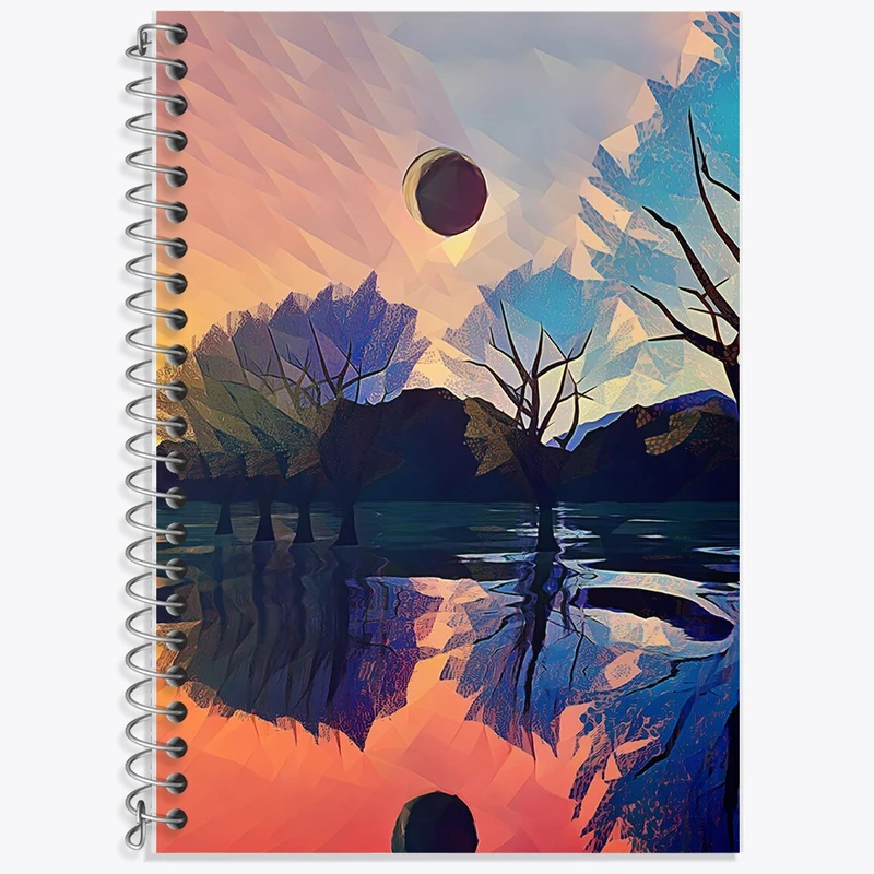 دفتر لغت 50 برگ خندالو طرح نقاشی غروب کد F1194