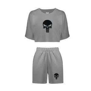 ست نیم تنه و شلوارک زنانه مدل skeleton