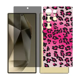 Glass Together model privacy screen protector for Samsung S24 Ultra mobile phone with back cover sticker