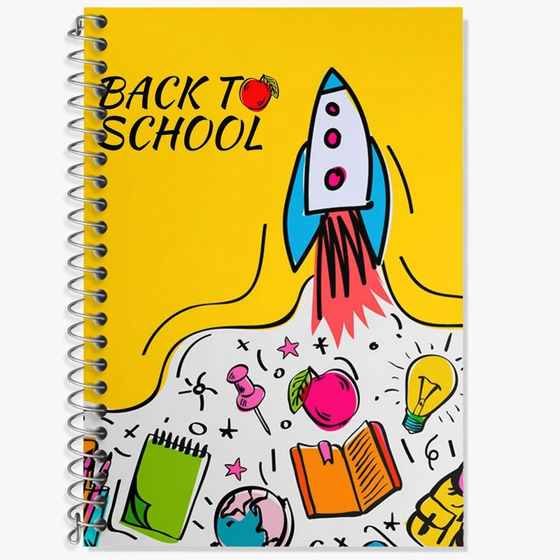 دفتر زبان 50 برگ خندالو مدل دو خط طرح بازگشت به مدرسه کد 30017