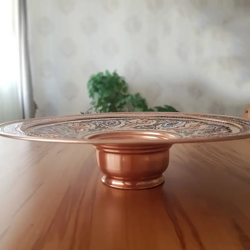 لگن مسی مدل پایه دار تزیینی کد219