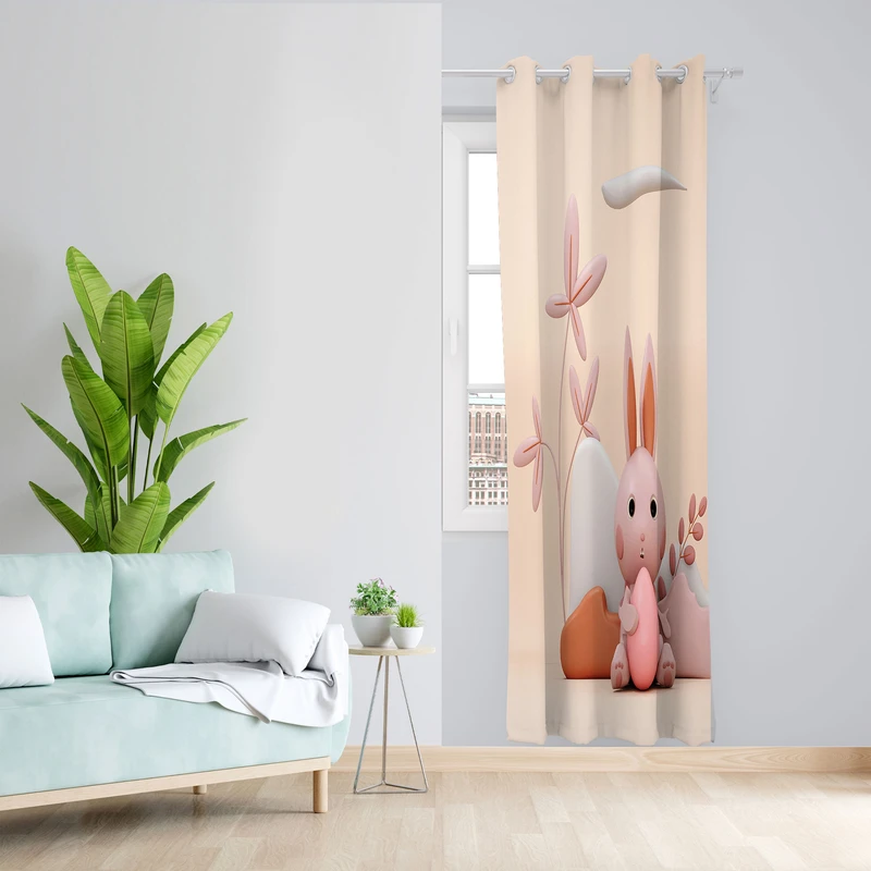 پرده مدل خرگوش مخمل پانچی کد 2308 سایز 140x280 سانتی متر