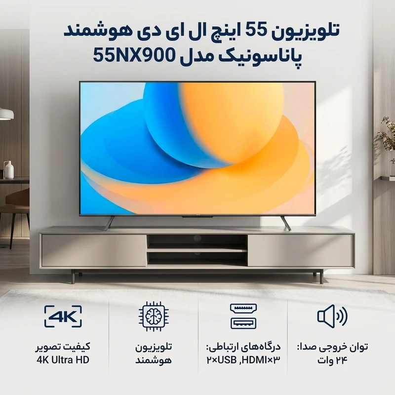 عکس شماره 2 : تلویزیون 55 اینچ ال ای دی هوشمند پاناسونیک مدل 55nx900