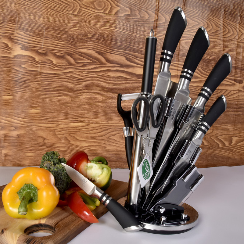 سرویس چاقوی آشپزخانه 9 پارچه سوپر لایف مدل SL-001