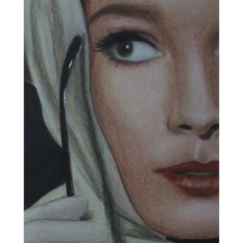 نقاشی مداد رنگی مدل آدری هپبرن کد 01