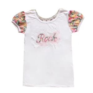 تی شرت آستین کوتاه دخترانه طرح نگینی مدل LUXE