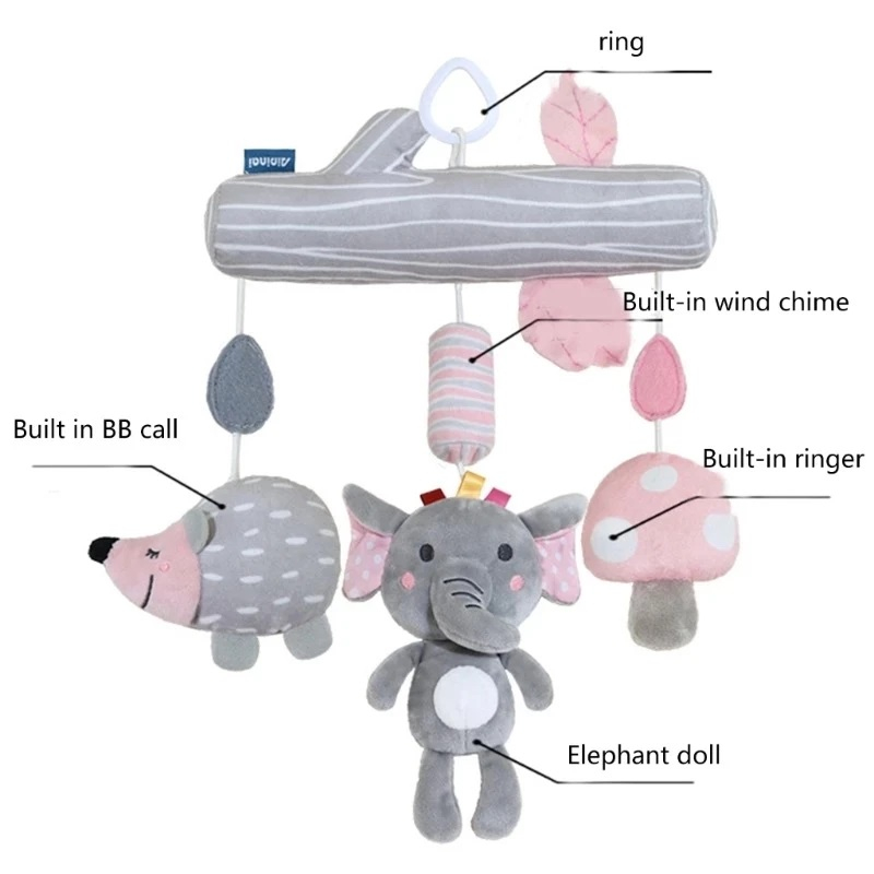 آویز کریر کودک مدل مارپیچ فیل و جوجه تیغی