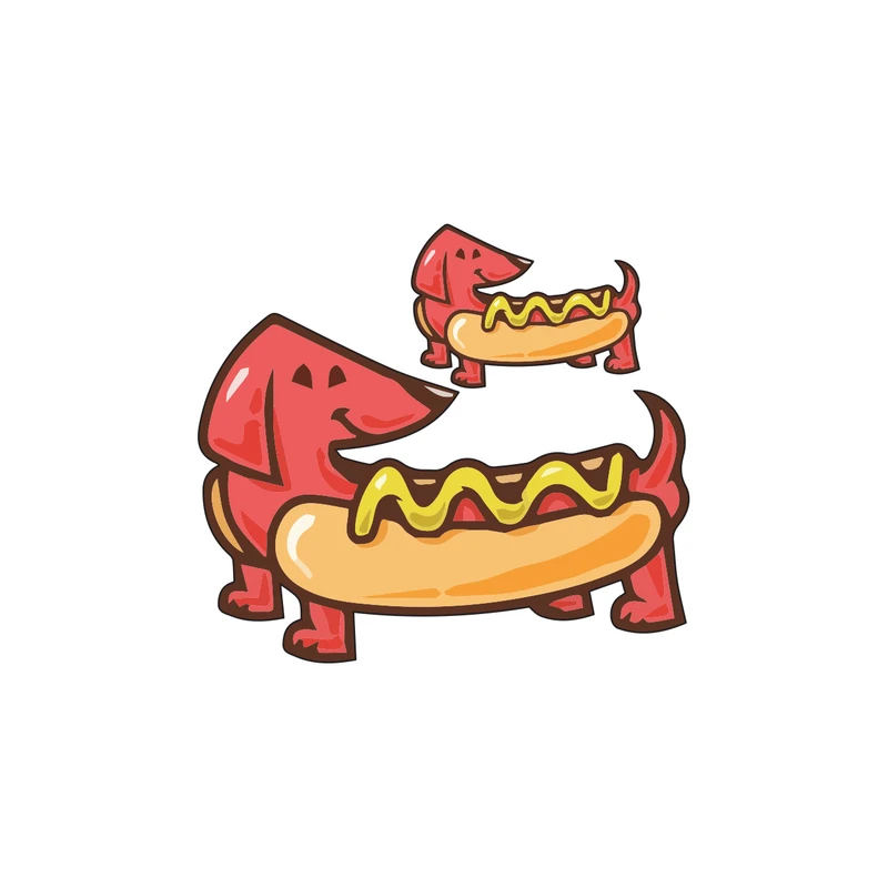 استیکر لپ تاپ گراسیپا  طرح HotDog مجموعه 2 عددی