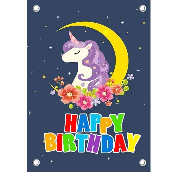 بنر تولد طرح اسب تک شاخ کد BnArt-13