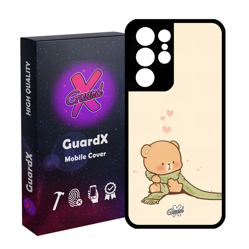 کاور گارد ایکس طرح خرس 1 مدل Glass10488 مناسب برای گوشی موبایل سامسونگ Galaxy S21 Ultra